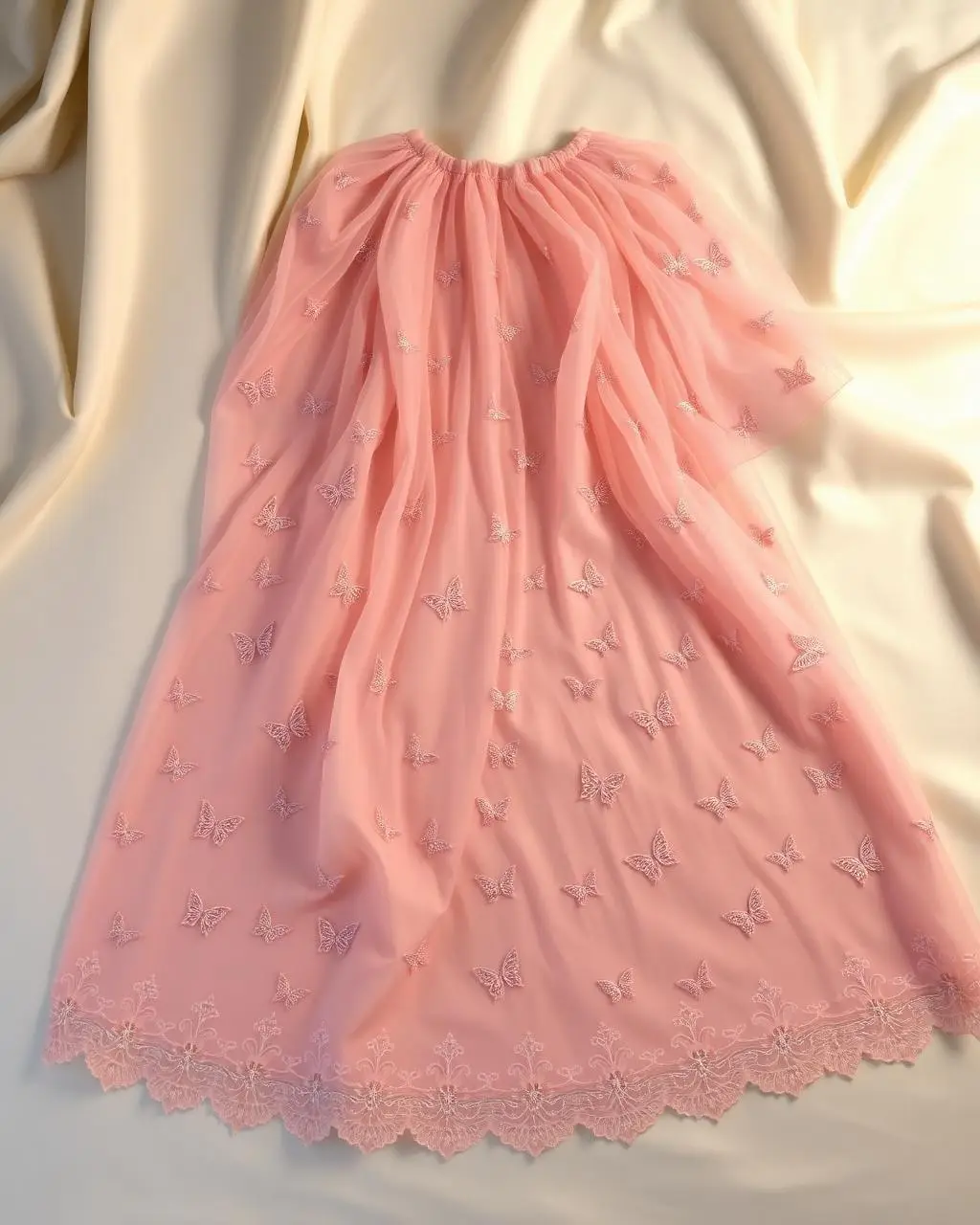 Butterfly Embroidered Organza Dress Materials