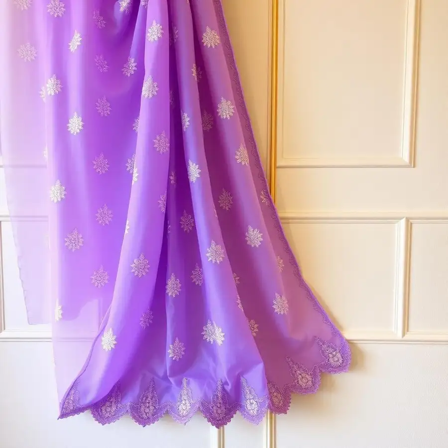 Lavender designer organza sequence saree