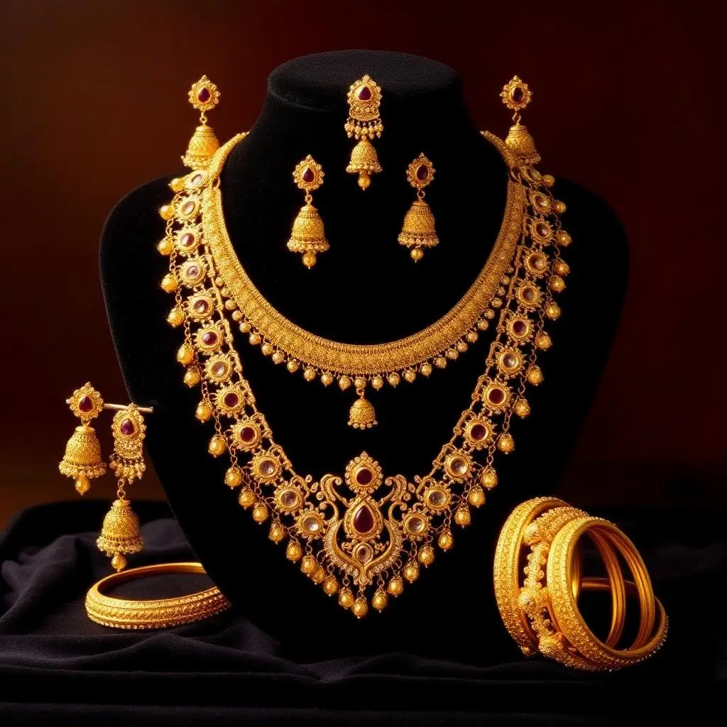 Temple Necklace Bridal Set — view 1